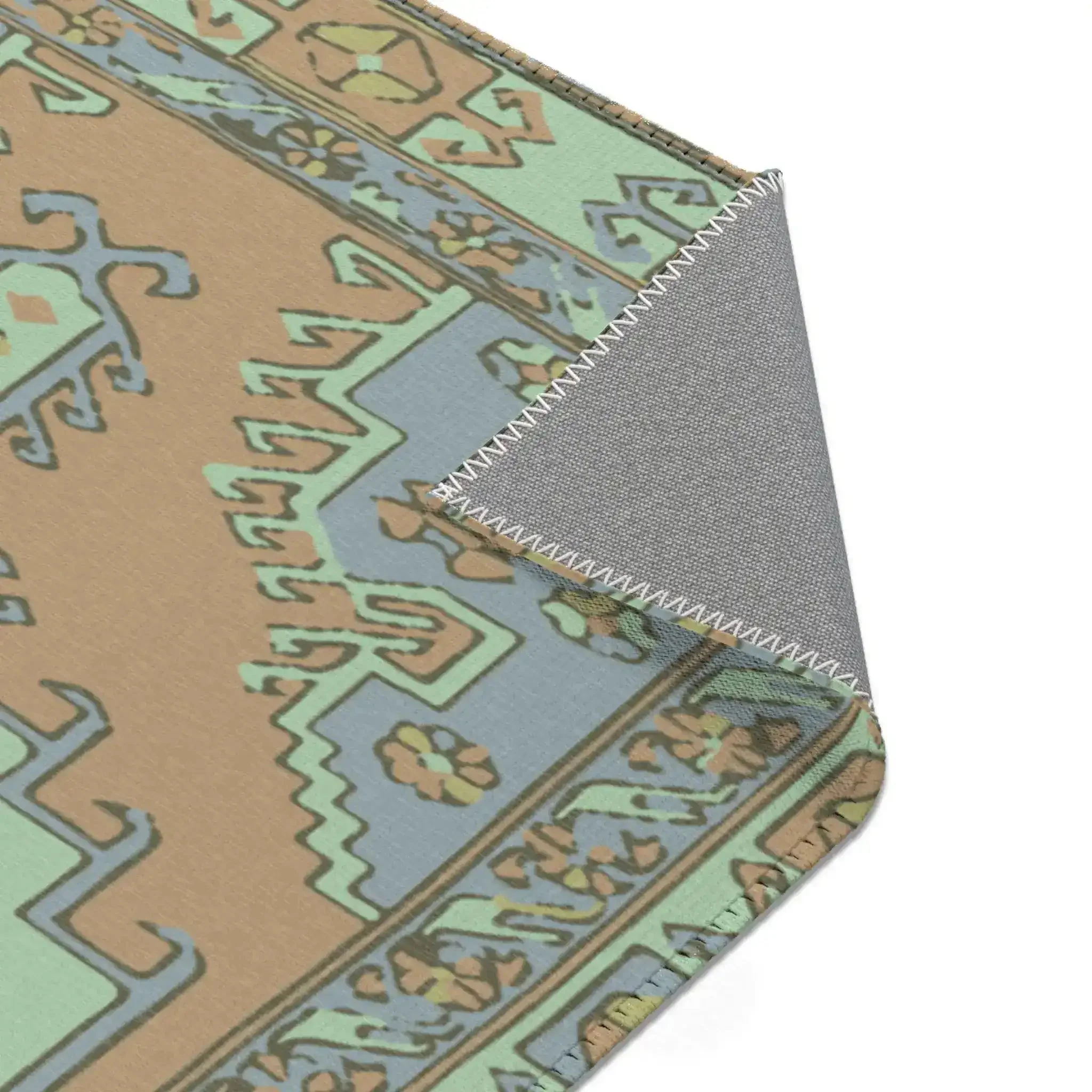 Mint, Terracotta & Sky Blue Southwestern Accent Rug - Image 5