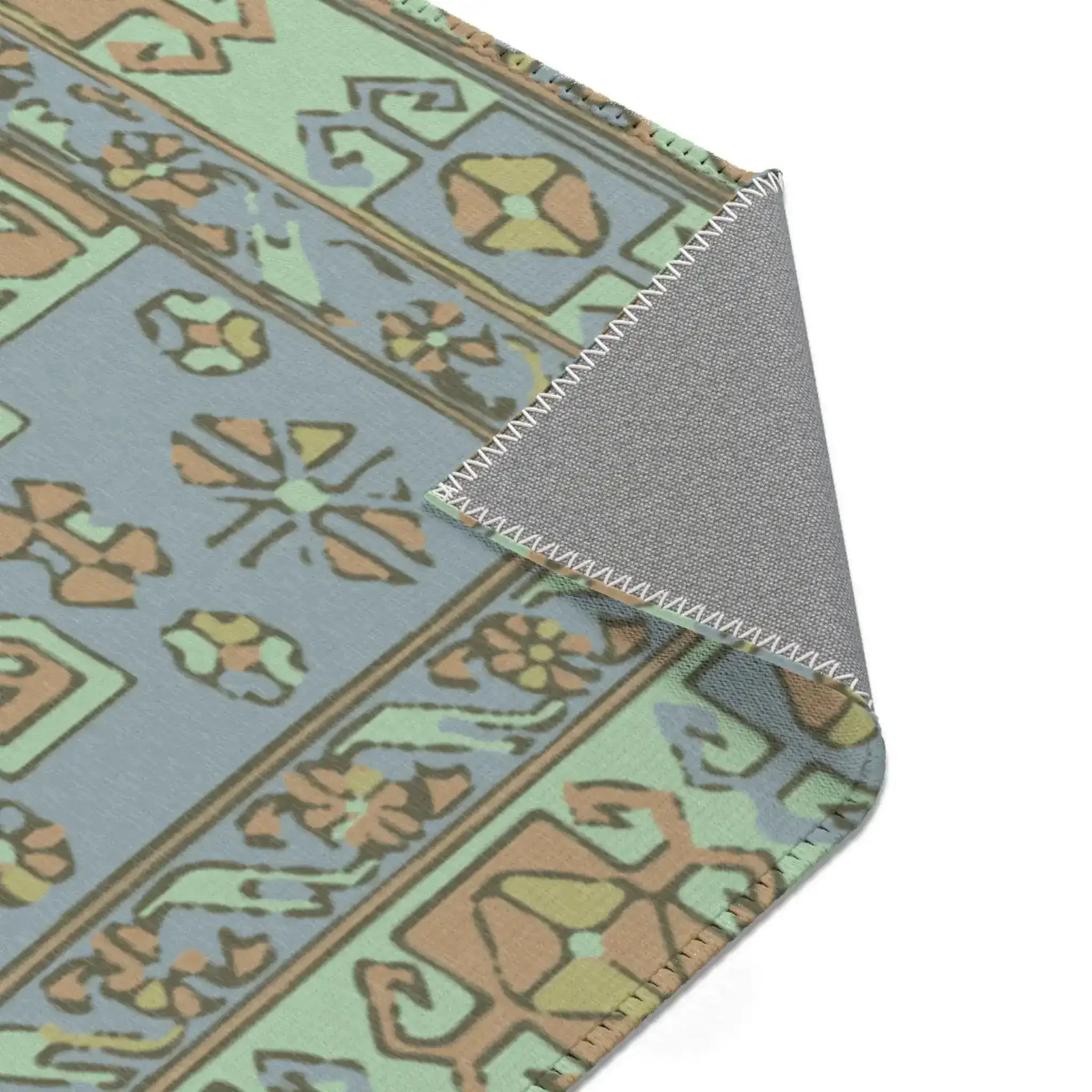 Mint, Terracotta & Sky Blue Southwestern Accent Rug - Image 8