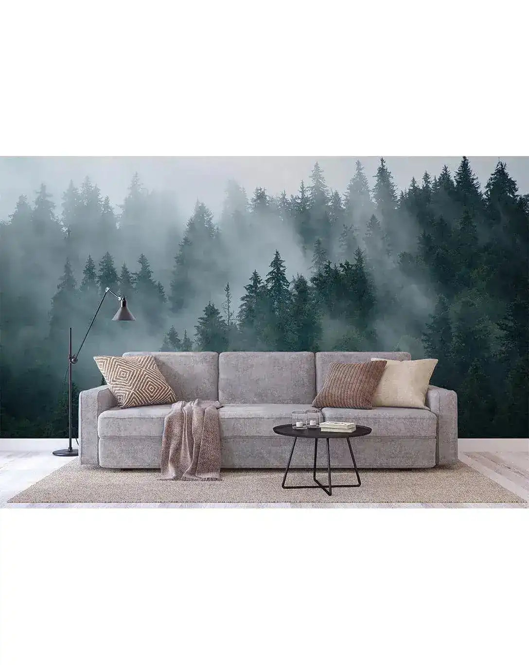 Misty Foggy Forest Photo Nature Wall Mural - Image 4