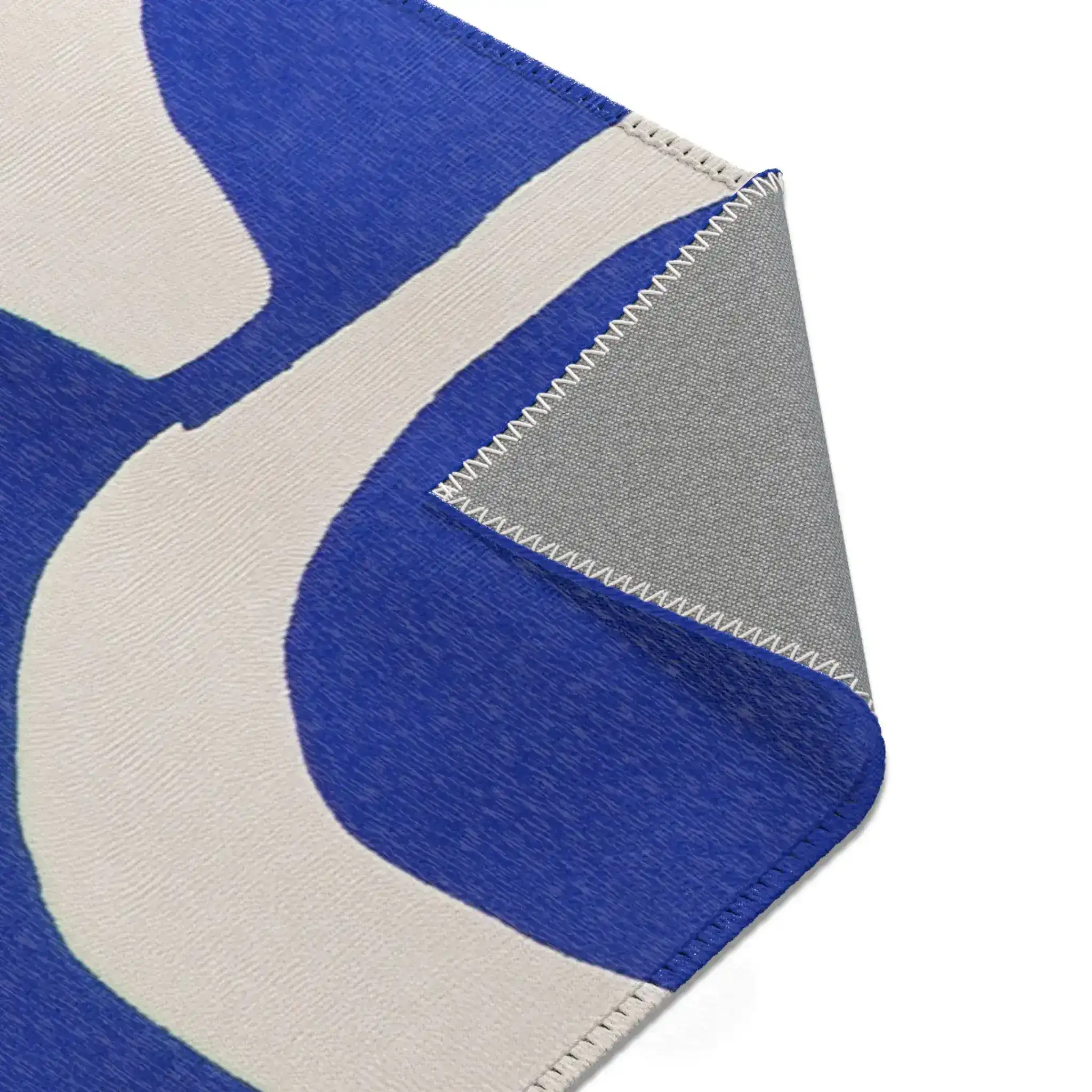 Modern Abstract Blue & White Rug - Image 11