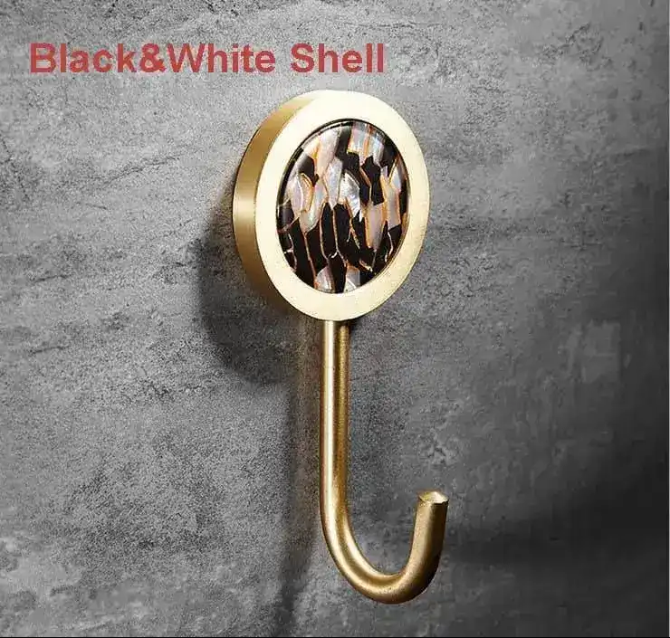 Modern Brass Shell Leather Wall Organizer Hook - Image 11