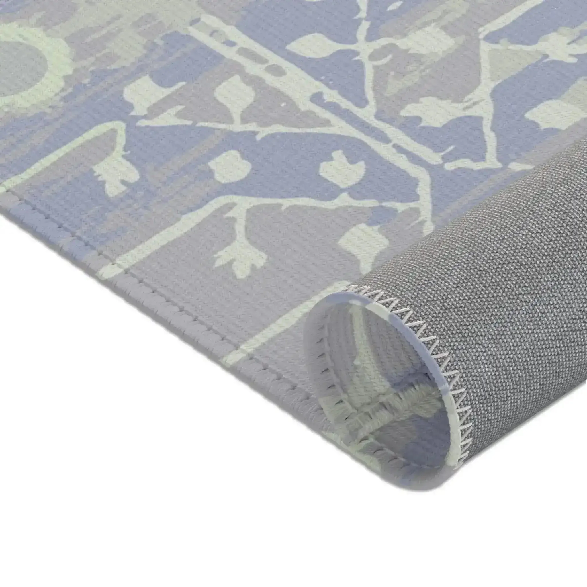 Modern Lilac Geometric Botanical Accent Rug - Image 4
