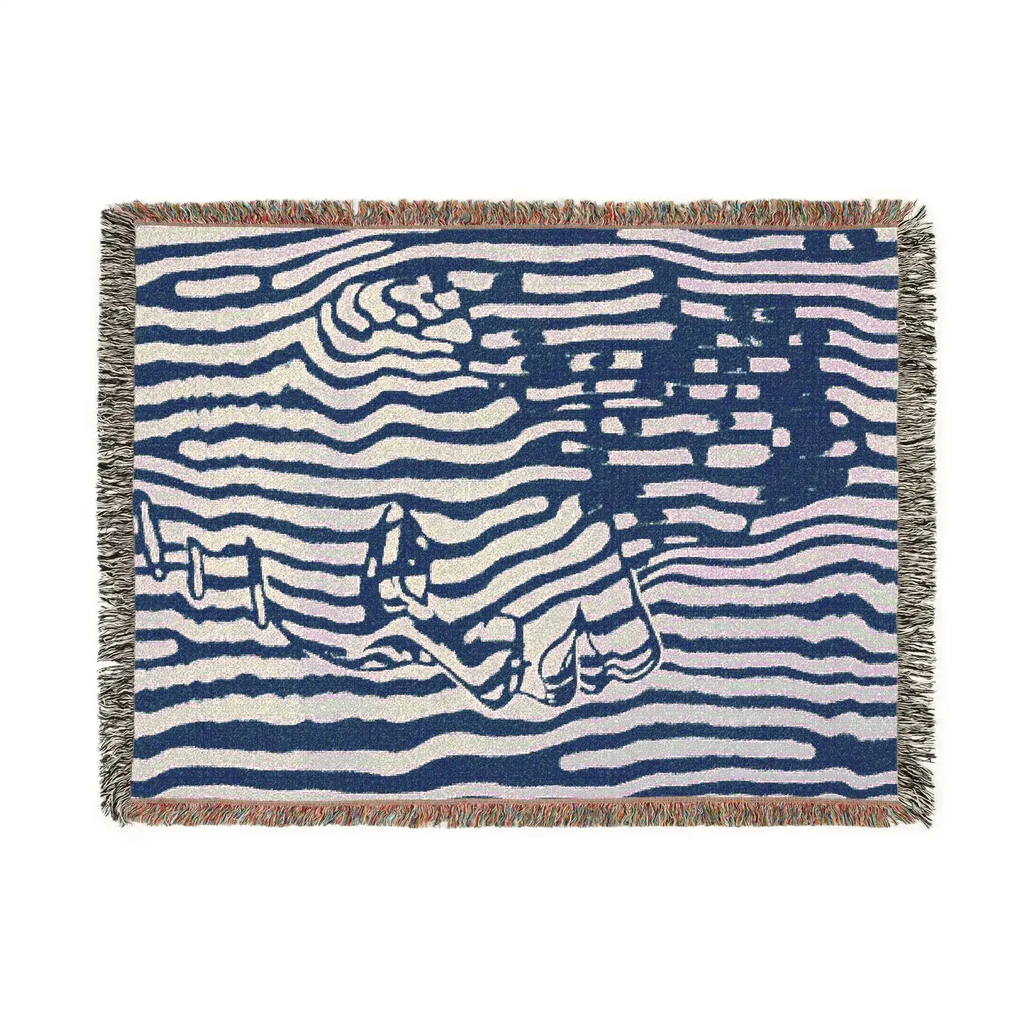 Modern Optical Portrait Woven Blanket - Image 4