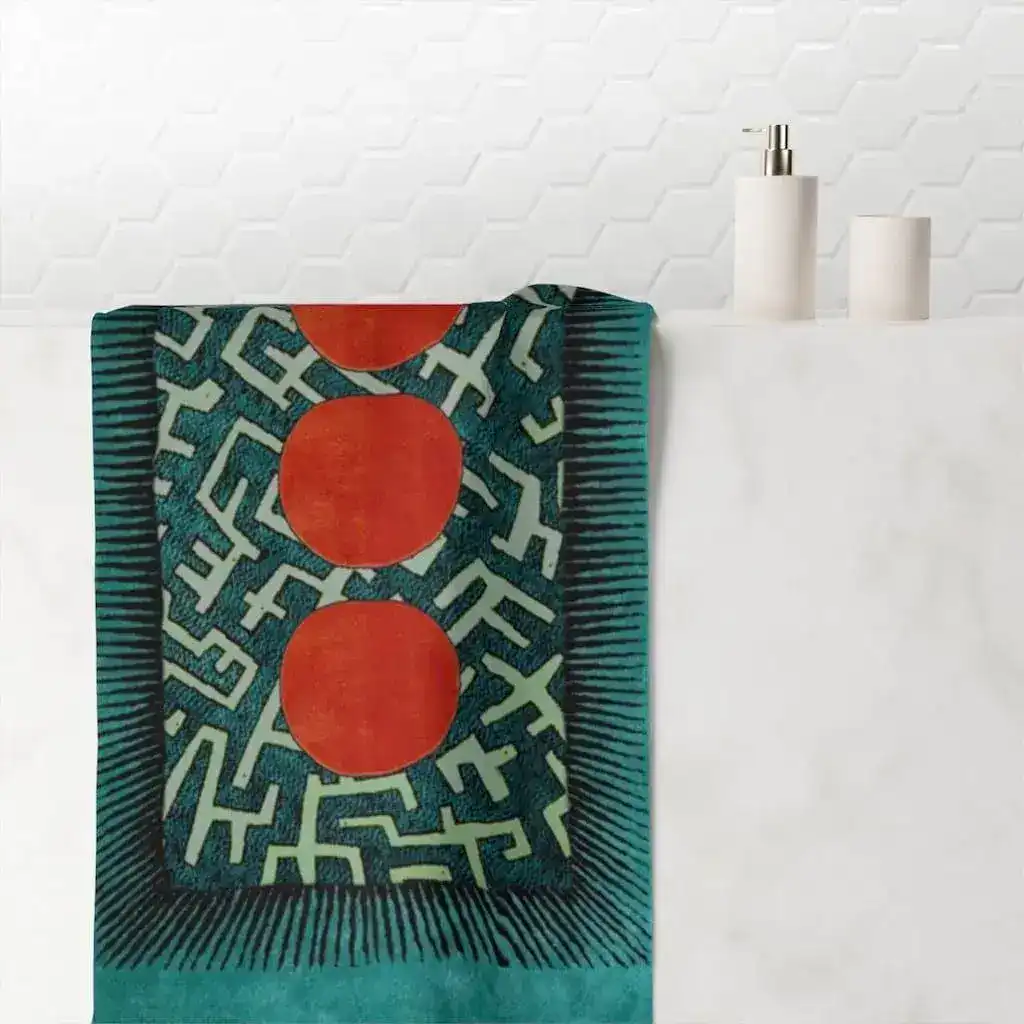 Modern Oriental Maze Bath Towel - Image 4