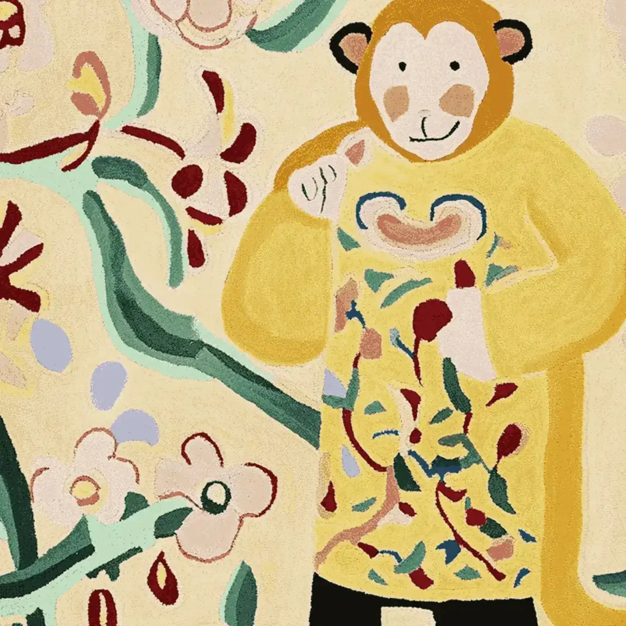 Monkey Flower Song Hand Tufted Rug - Image 6