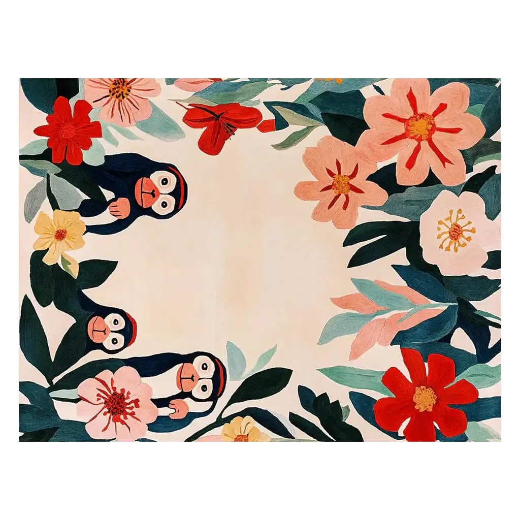 Monkey Haven Hand Tufted Wool Rug - Image 3