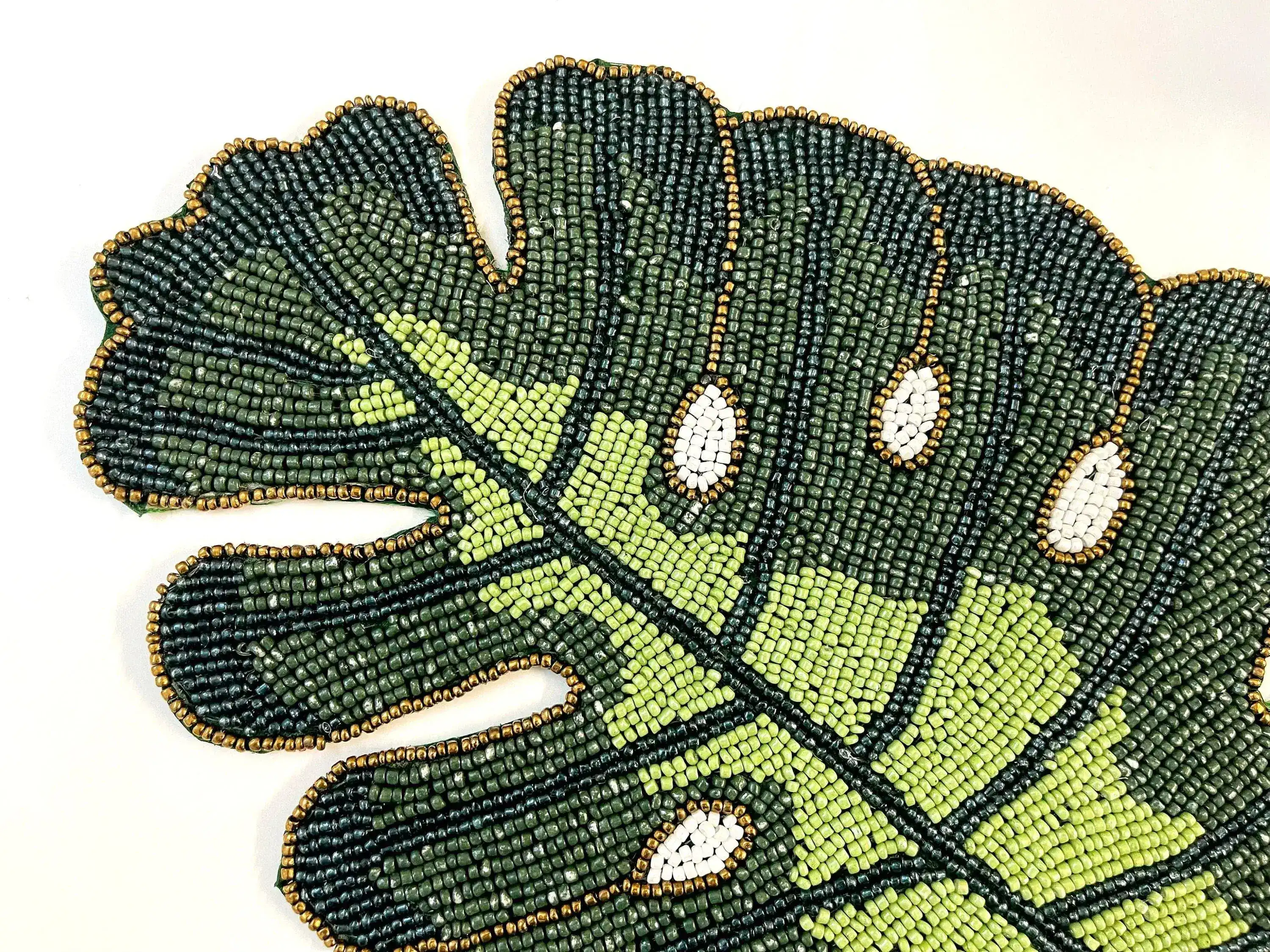 Monstera Leaf Beaded Placemat Set of 4 - Image 6