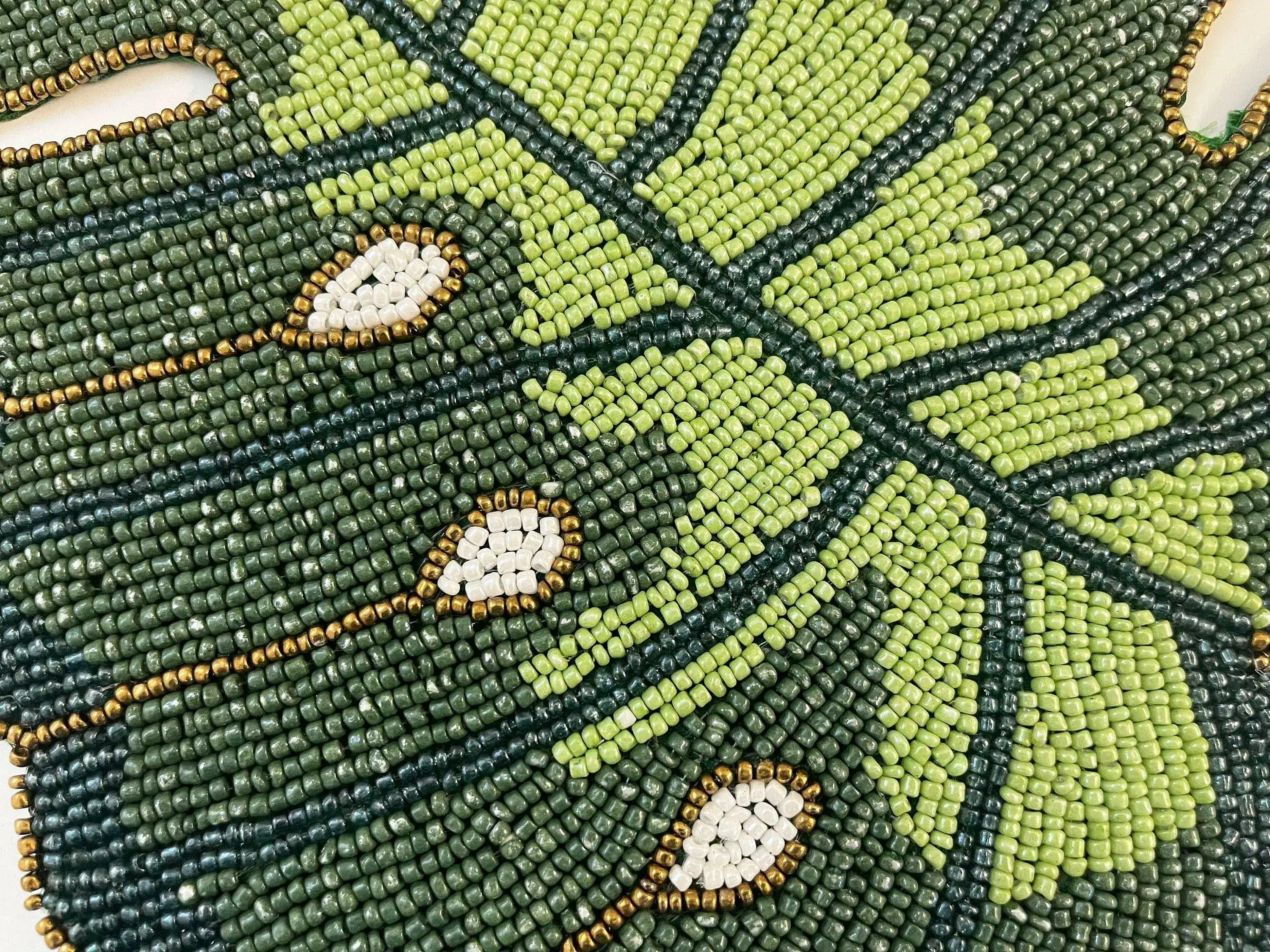 Monstera Leaf Beaded Placemat Set of 4 - Image 7
