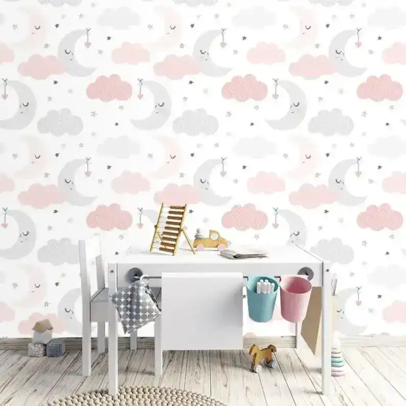 Moons and Clouds Nursery Wallpaper - Image 4