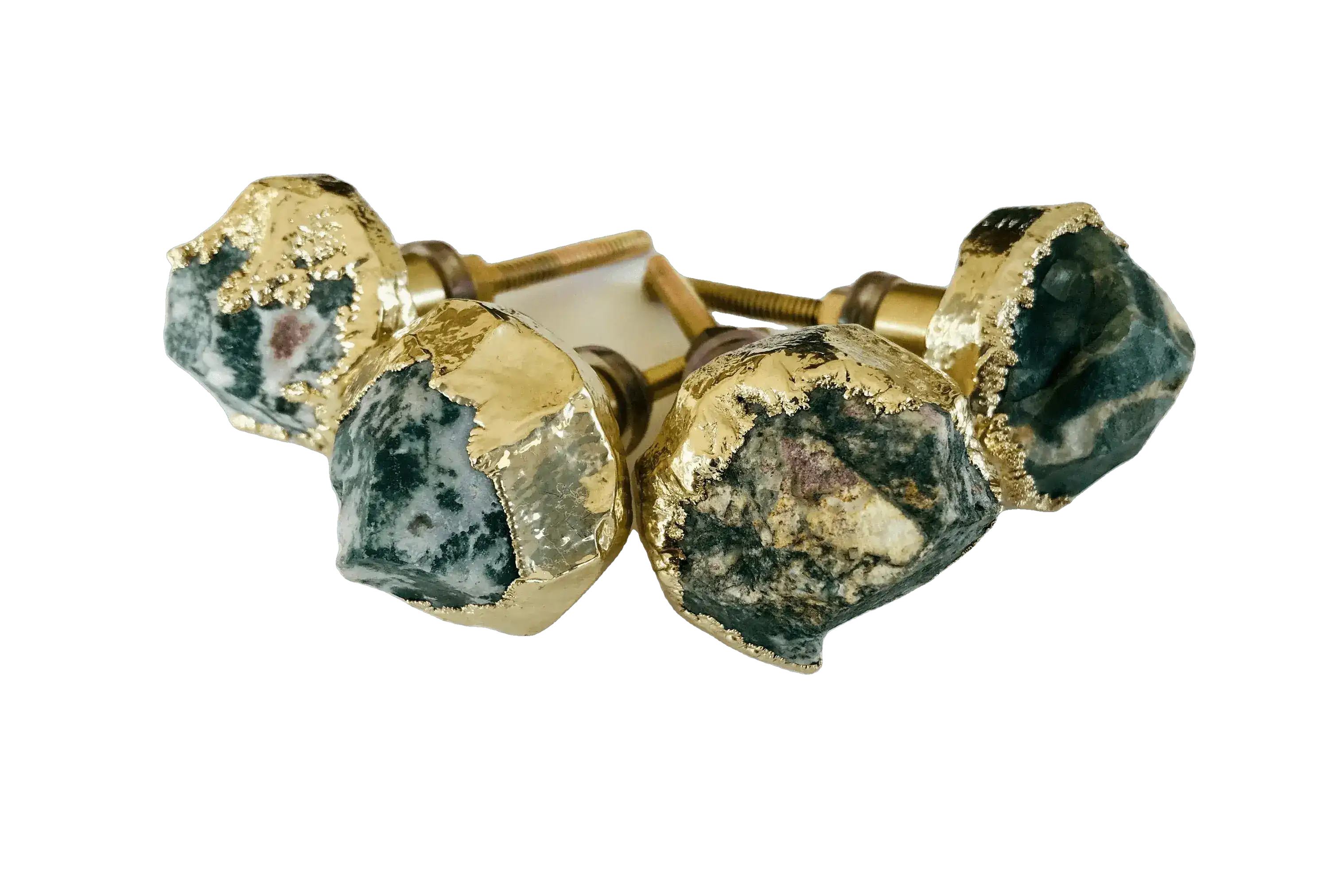 Moss Green Agate Cabinet Door Pull Handle - Set of 4 - Image 3