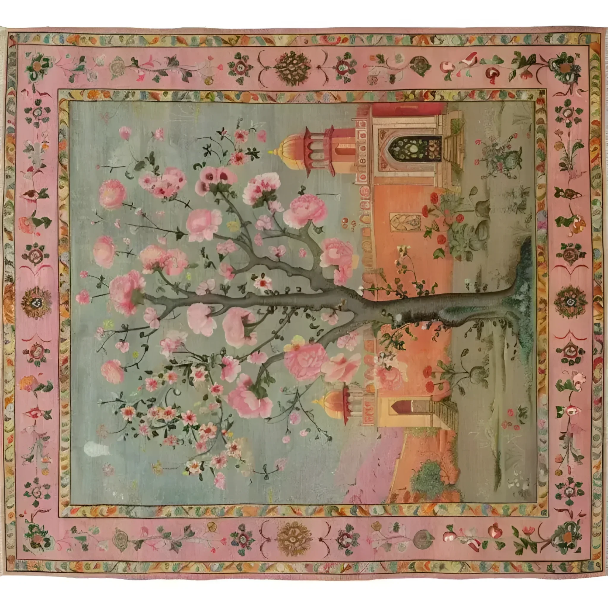 Mughal Garden Hand Knotted Area Rug - Image 4