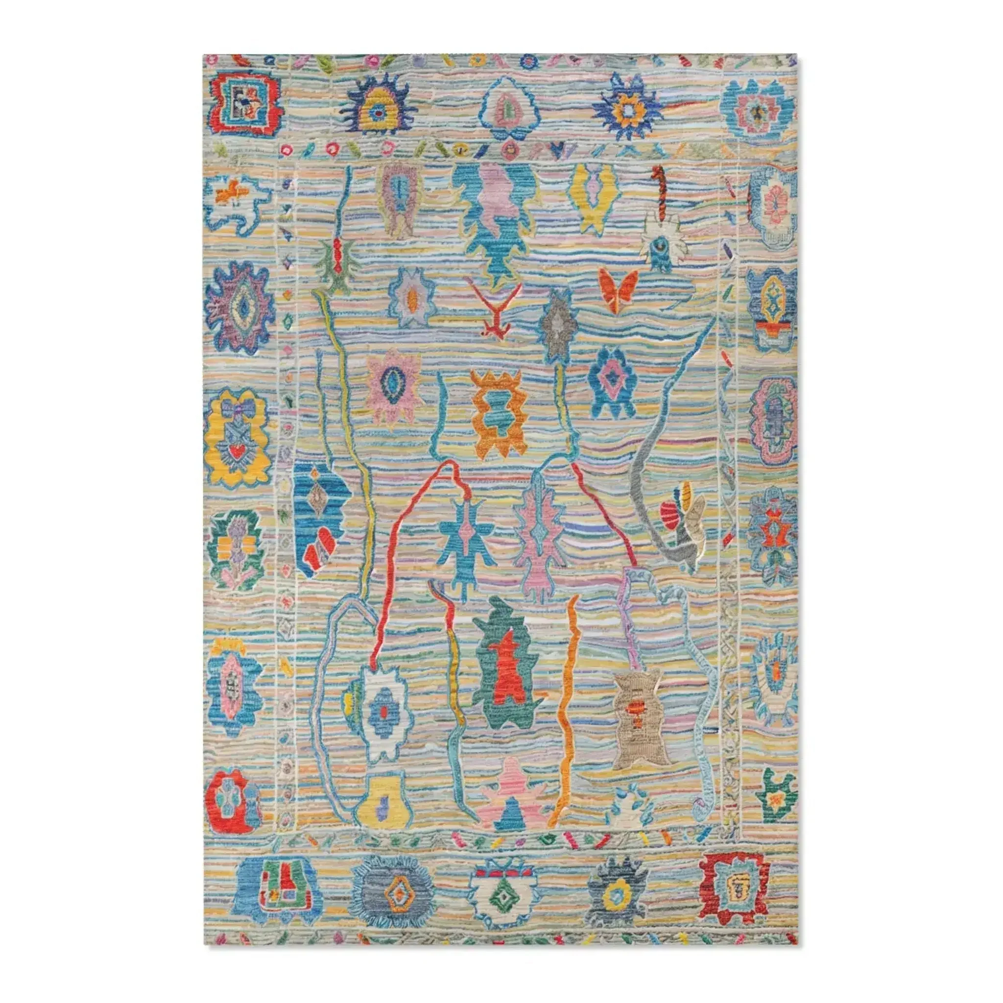 Multicolor Abstract Tribal Pattern Accent Rug - Image 3