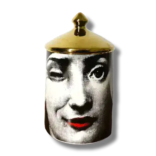 Mustache Lina Cavalieri Candle Jar with Gold Lid - Image 6