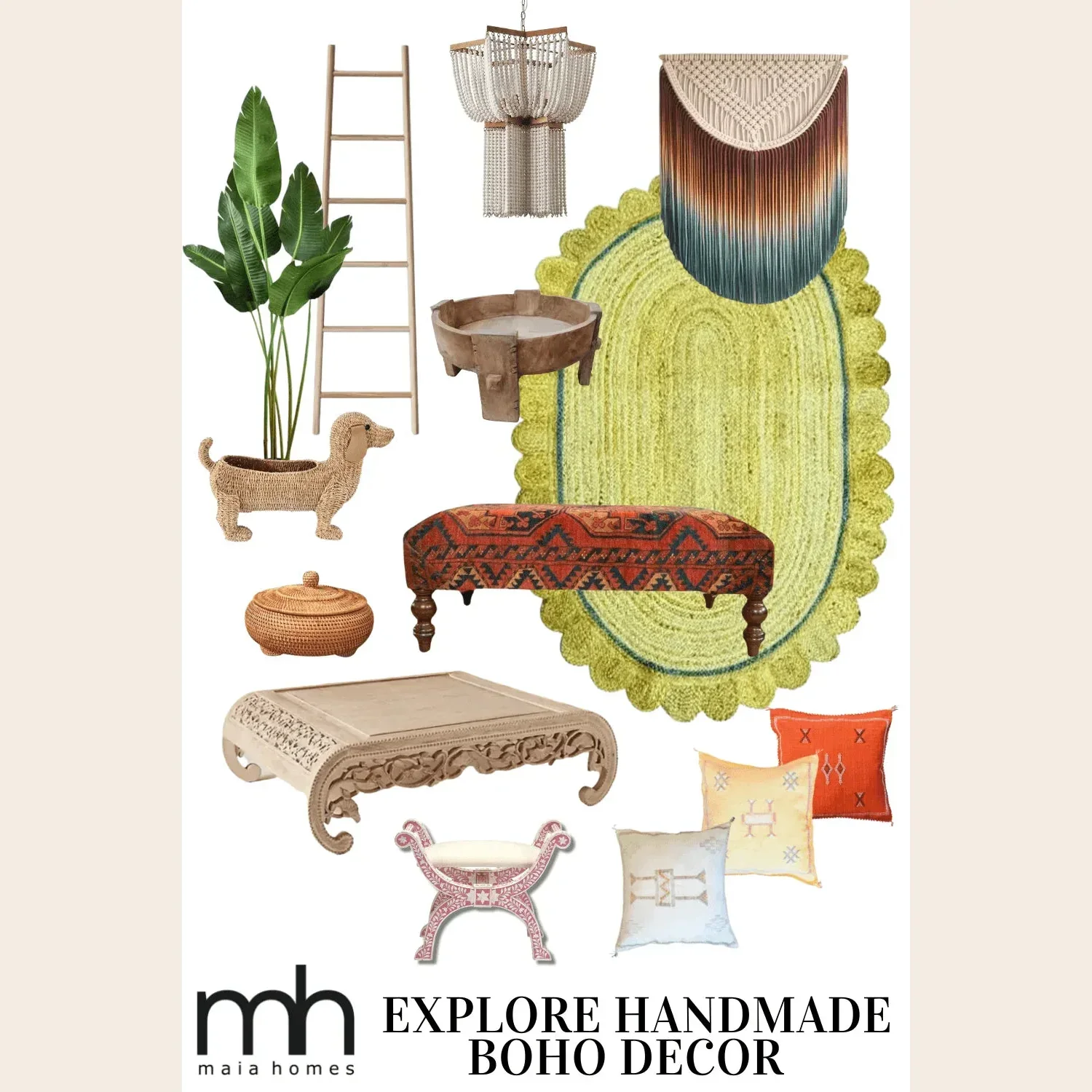 Mustard Scalloped Jute Rug - Image 2