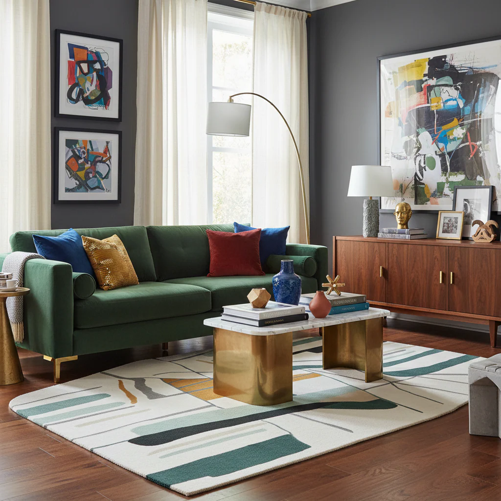Muted Thought Pattern Hand Tufted Rug - Image 2