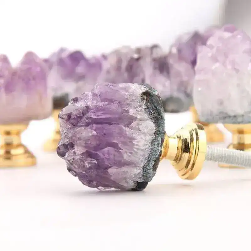 Natural Amethyst Cabinet Drawer Knob - Image 2