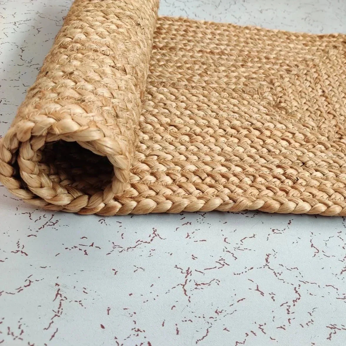 Natural Braided Rectangular Jute Rug - Image 5