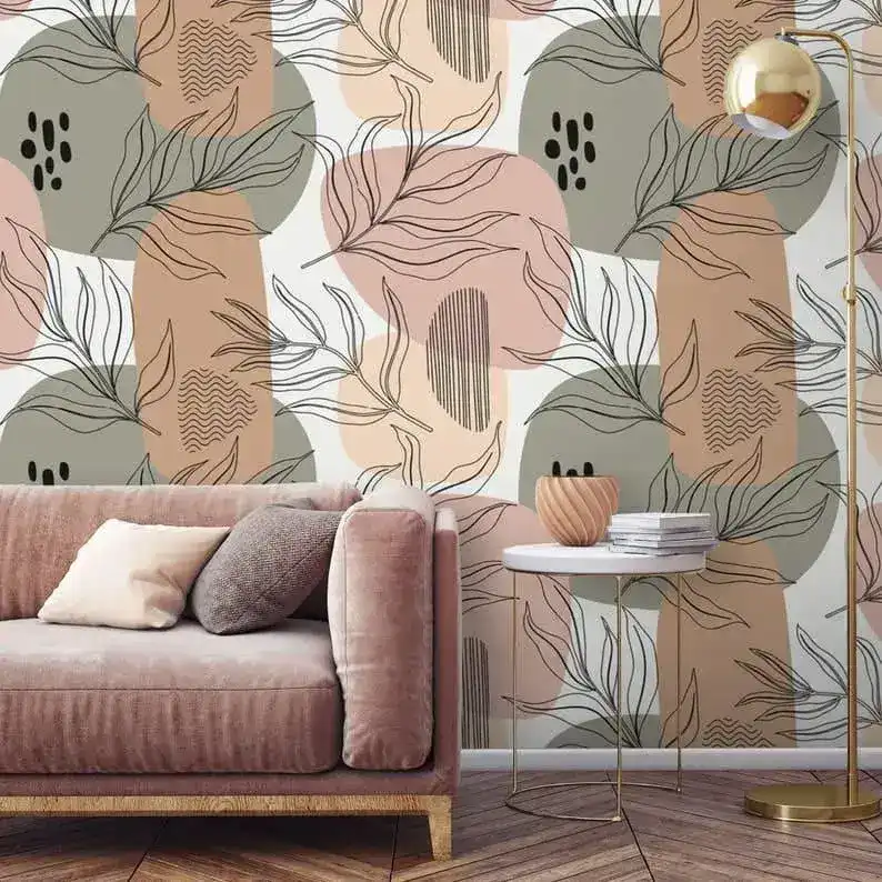 Neutral Abstract Shapes and Lines Minimalist Wallpaper - Image 4