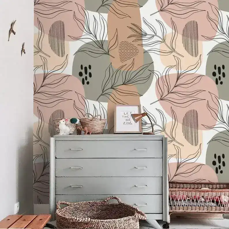 Neutral Abstract Shapes and Lines Minimalist Wallpaper - Image 7