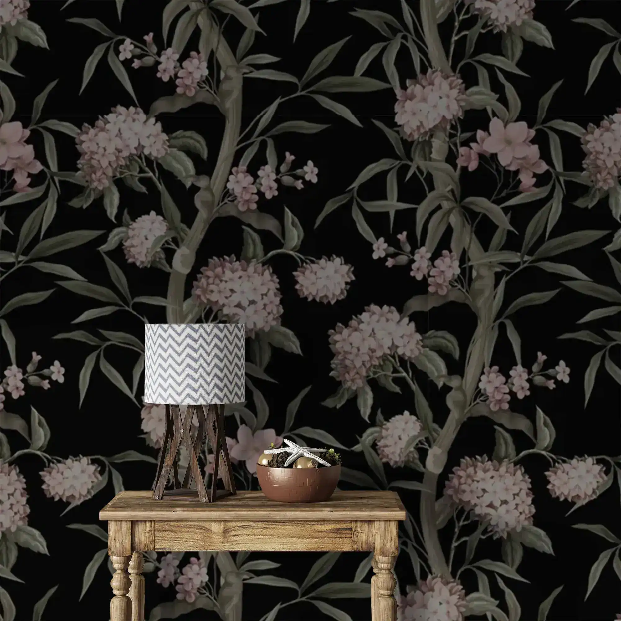 Nocturnal Blushing Blossoms Wallpaper - Image 2