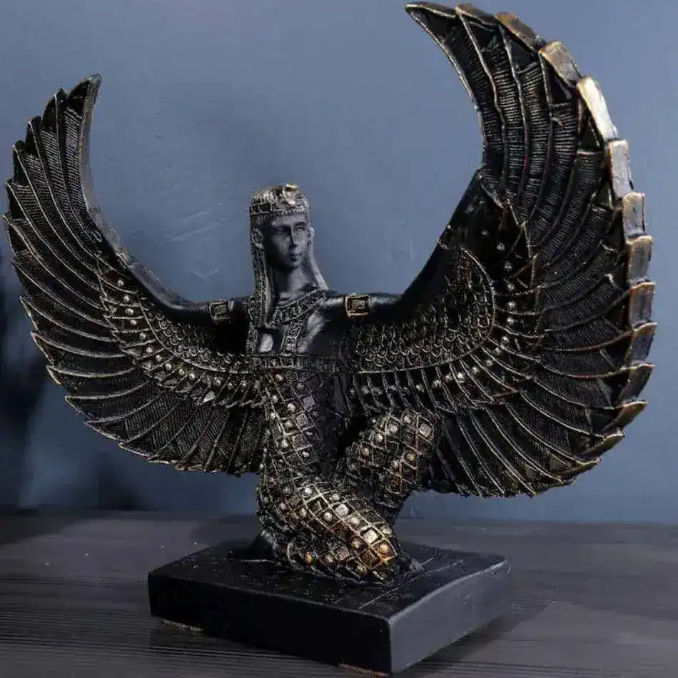 Noir Egyptian Goddess Isis Wing Sculpture - Image 2