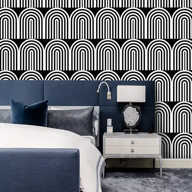 Noir Loopscape Art Deco Wallpaper - Image 2