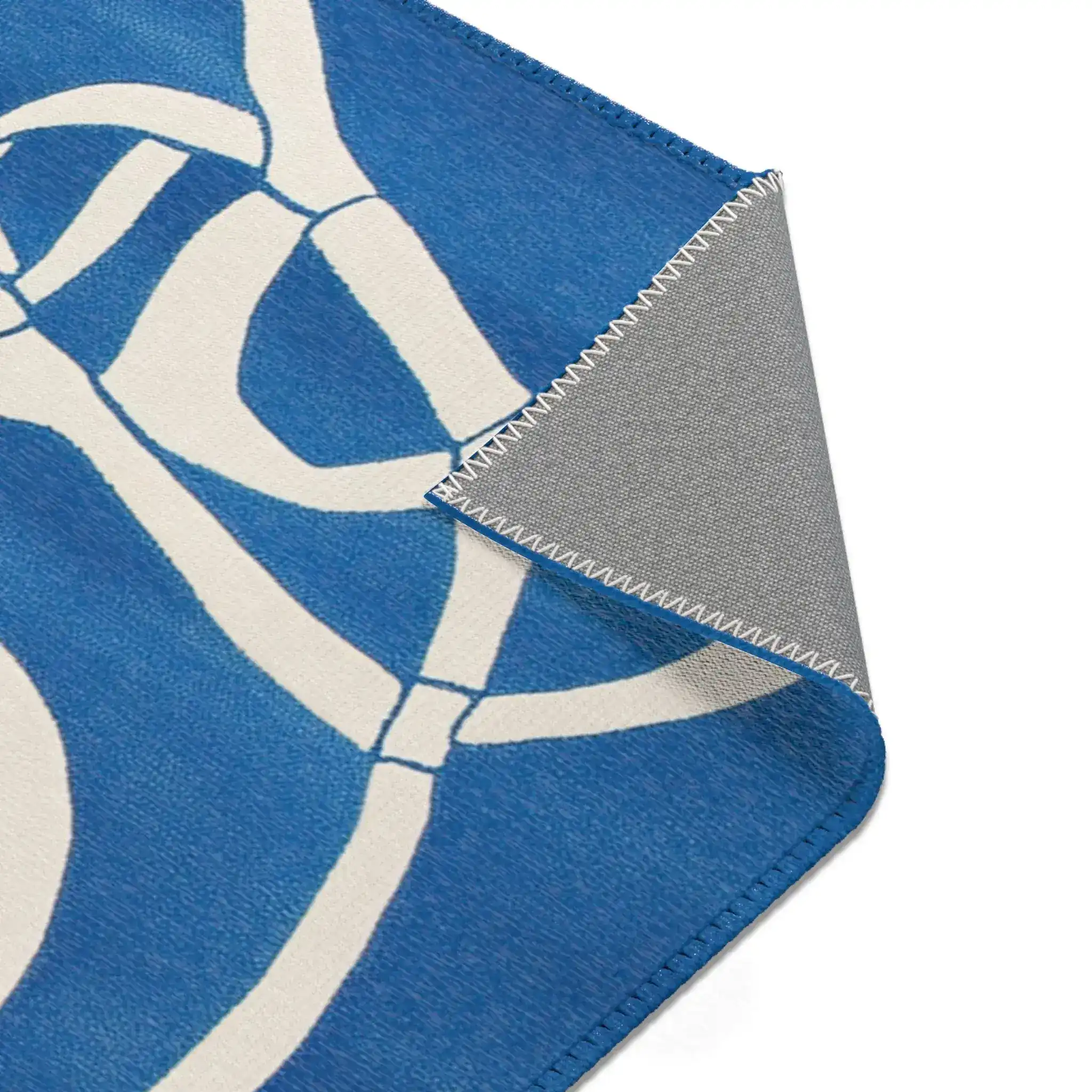 Ocean Flow Abstract Blue and White Rug - Image 10