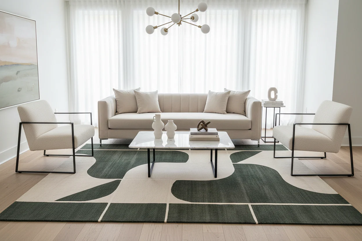 Oceanic Drift Knotted Wool Rug - Image 3