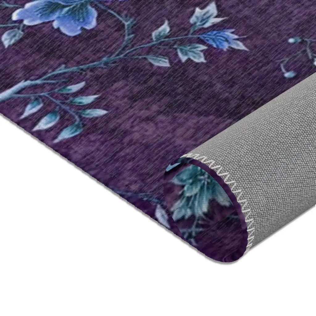 Orchid Garden Purple Oriental Accent Rug 4 x 6 ft - Image 4