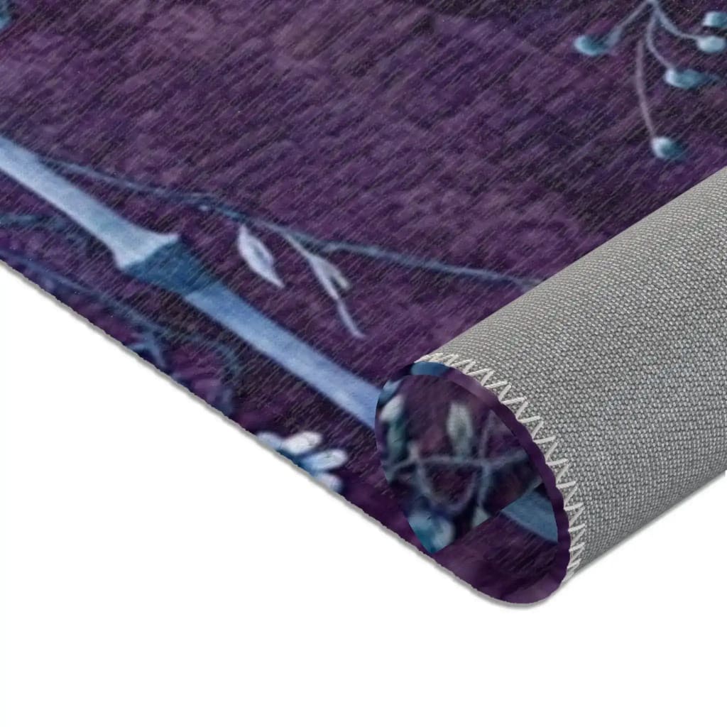 Orchid Garden Purple Oriental Accent Rug 4 x 6 ft - Image 9