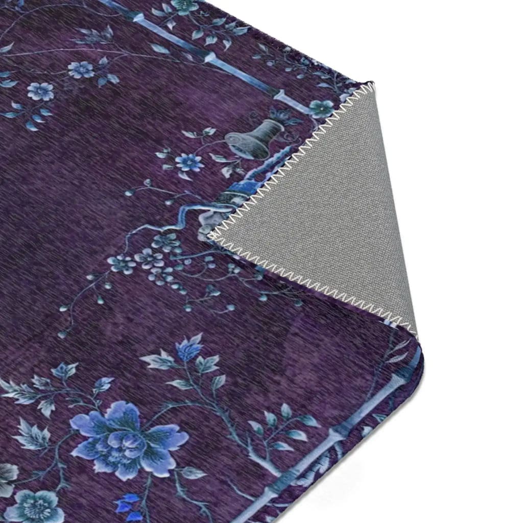 Orchid Garden Purple Oriental Accent Rug - Image 6