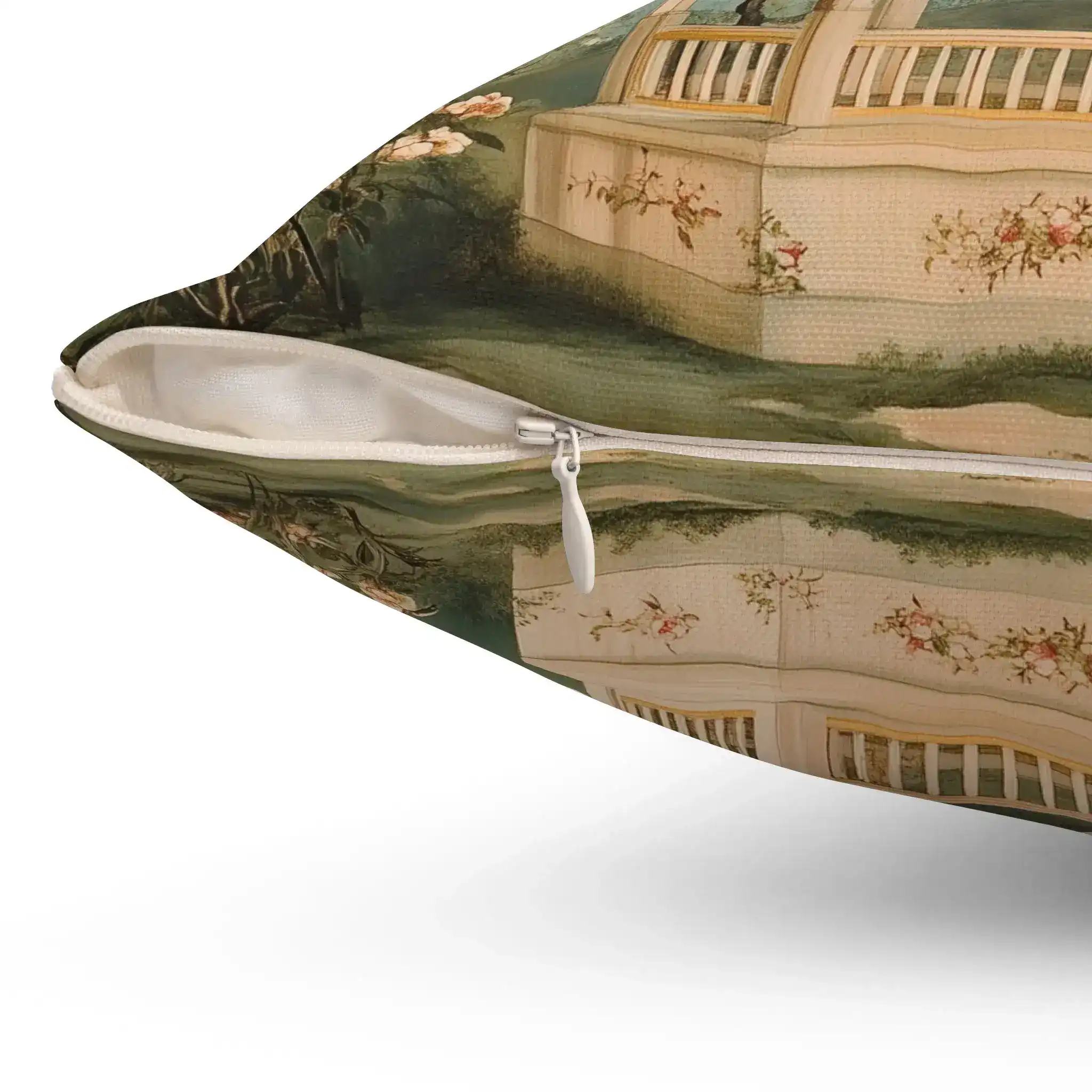 Oriental Garden Pavilion Throw Pillow - Image 8