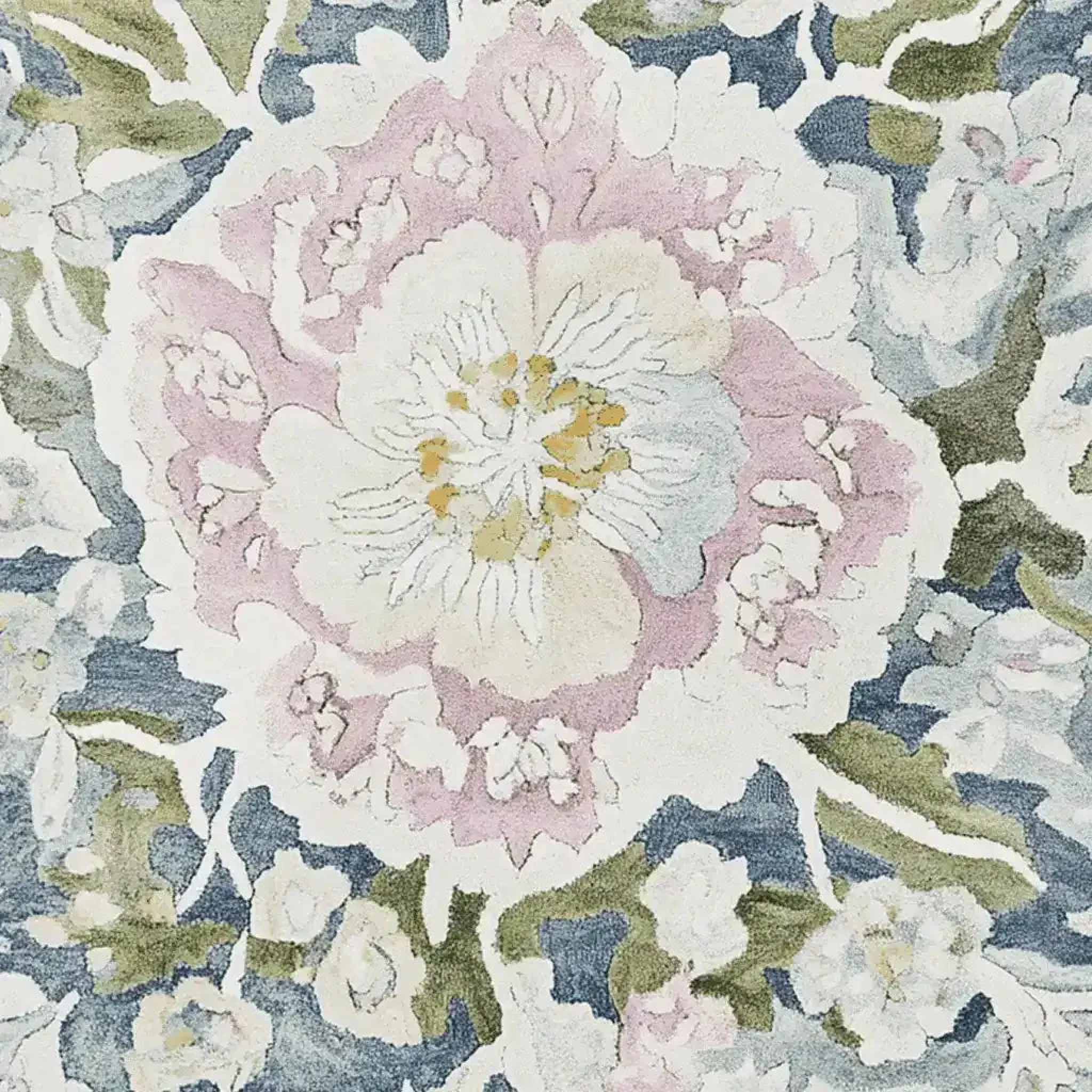 Ornate Flower Twist Hand Tufted Rug - Image 5
