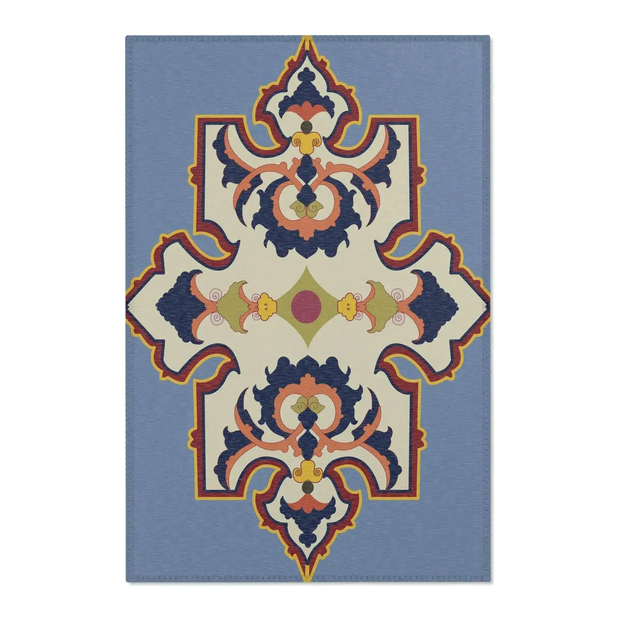 Ornate Medallion Blue Accent Rug - Image 2