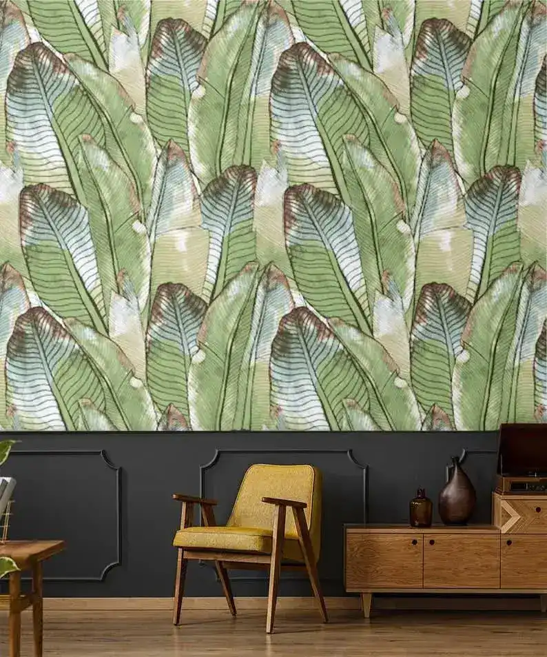Oversized Banana Leaves Tropical Wallpaper - Image 3