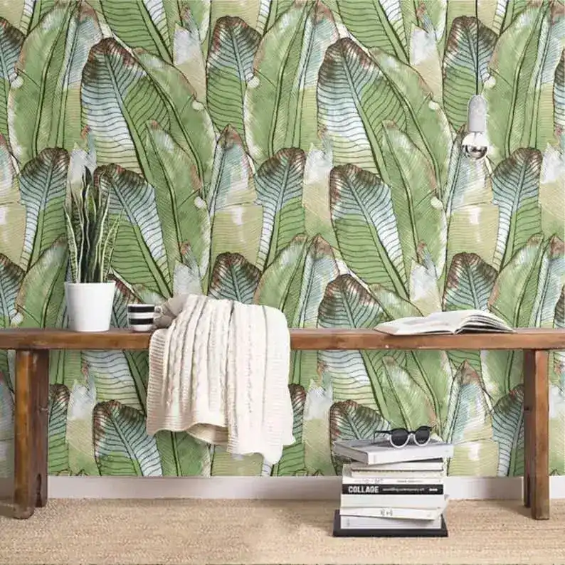 Oversized Banana Leaves Tropical Wallpaper - Image 4