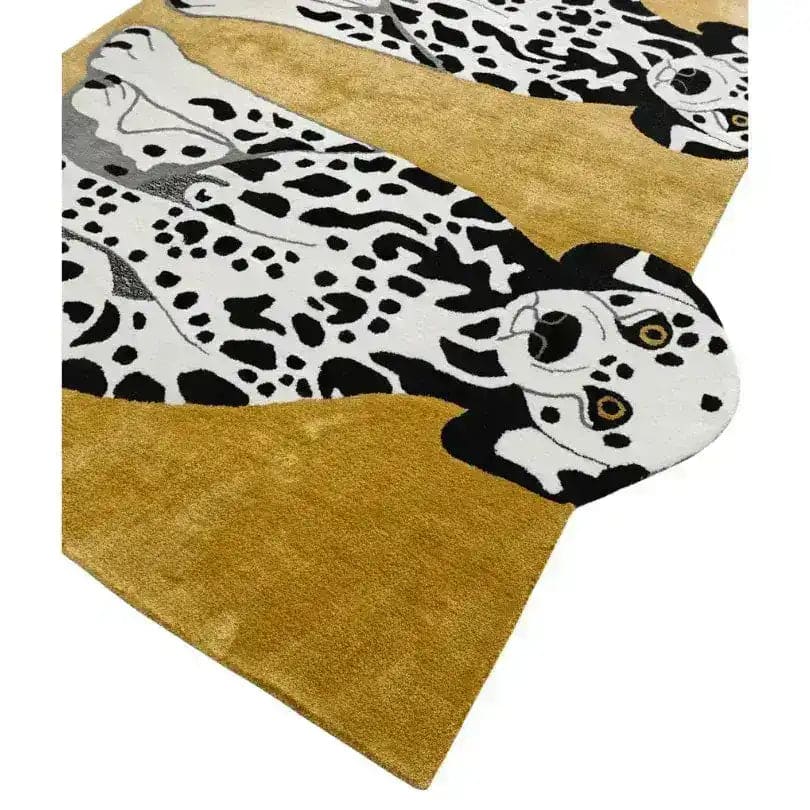 Pair of Doggie Hand Tufted Wool Rug - Mustard - Image 8
