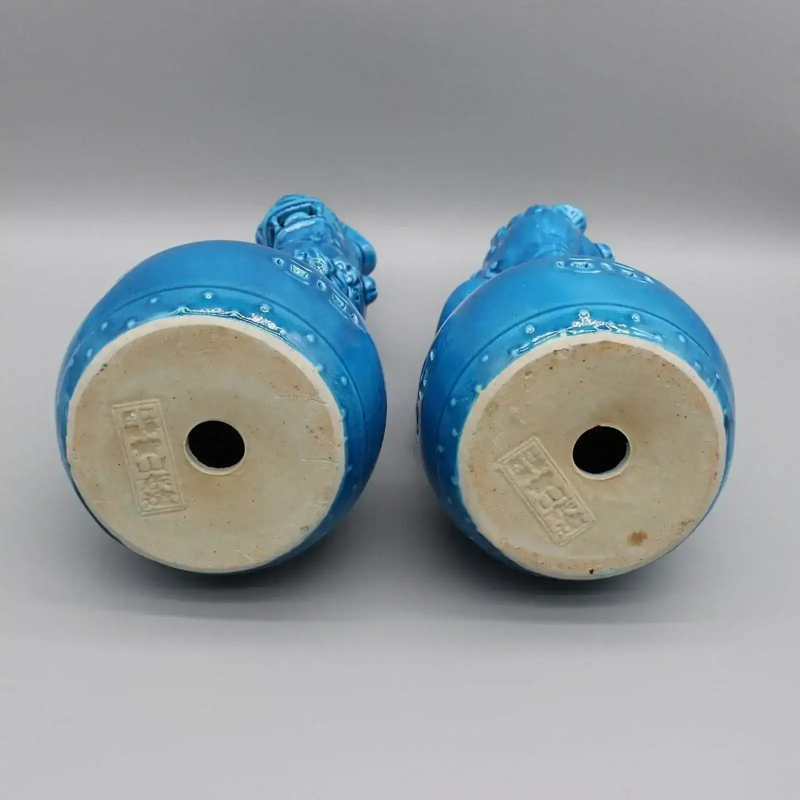 Pair of Foo Dogs Ceramic Figurine Sculptures - Image 4