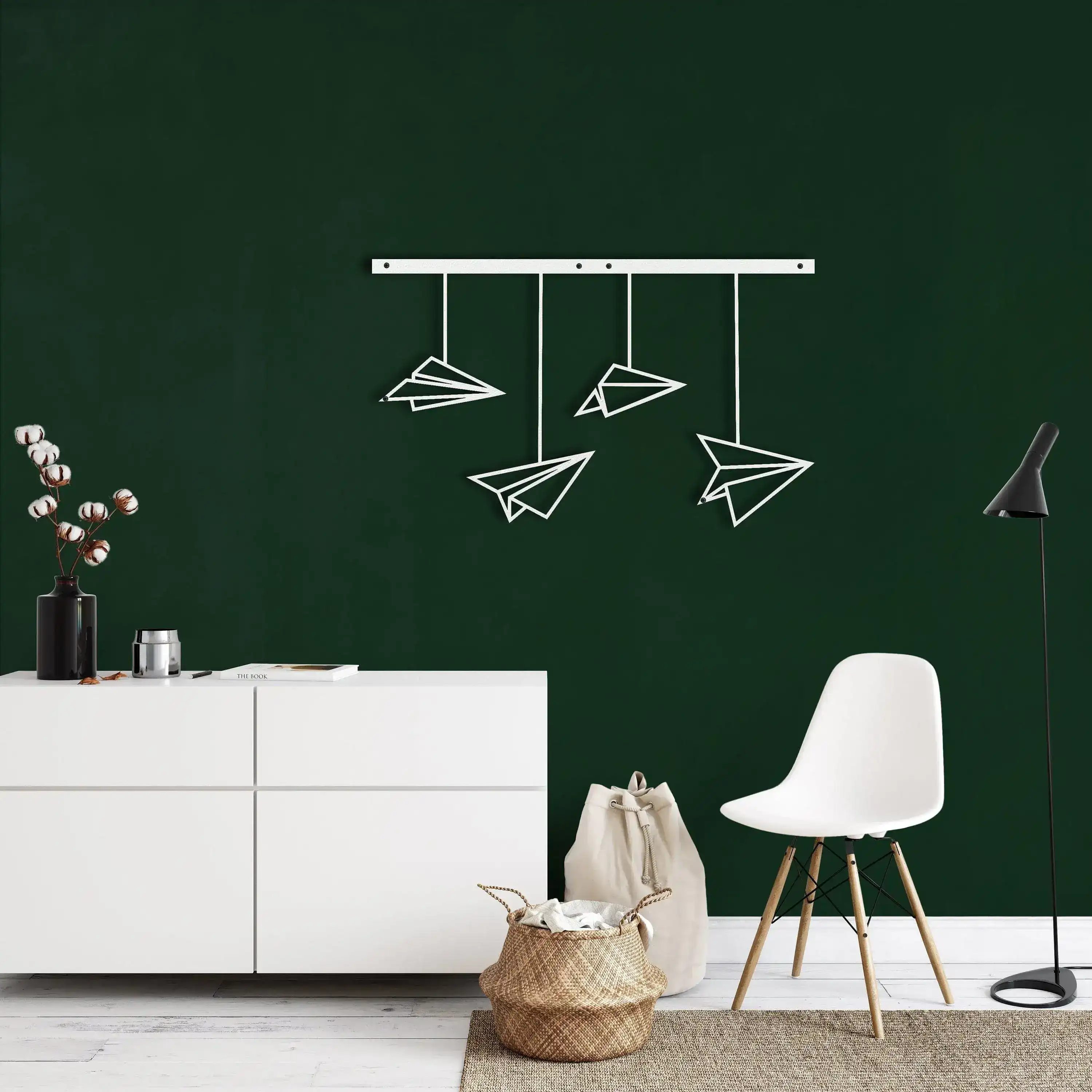 Paper Plane Hanging Metal Wall Art - Image 2