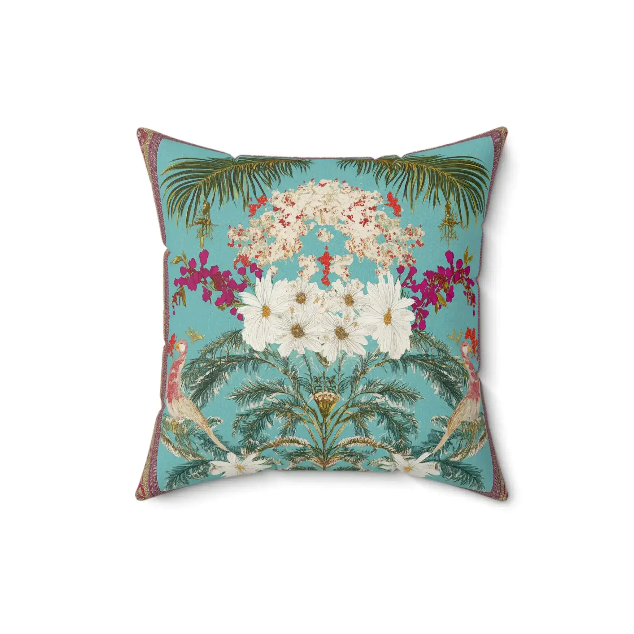 Paradise Bloom Peacock Throw Pillow - Image 3