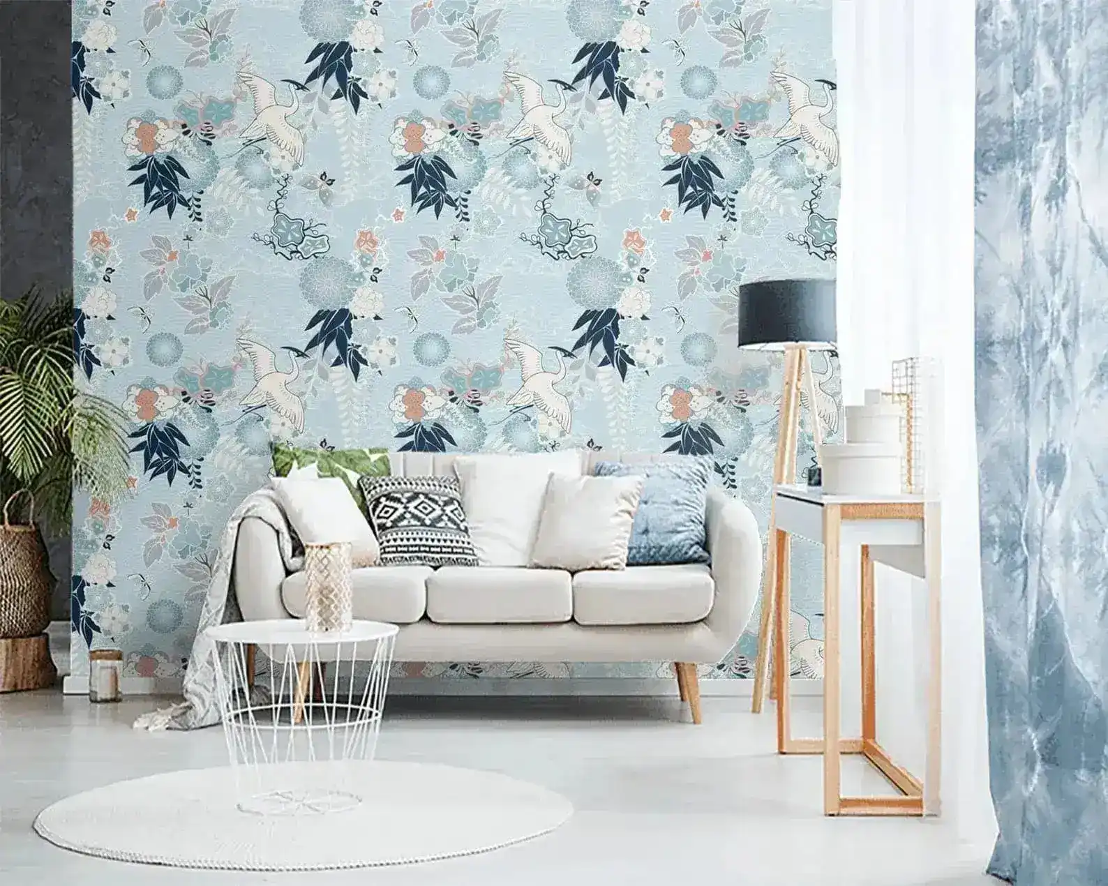 Paradise of Blue Chinoiserie Wallpaper - Image 2