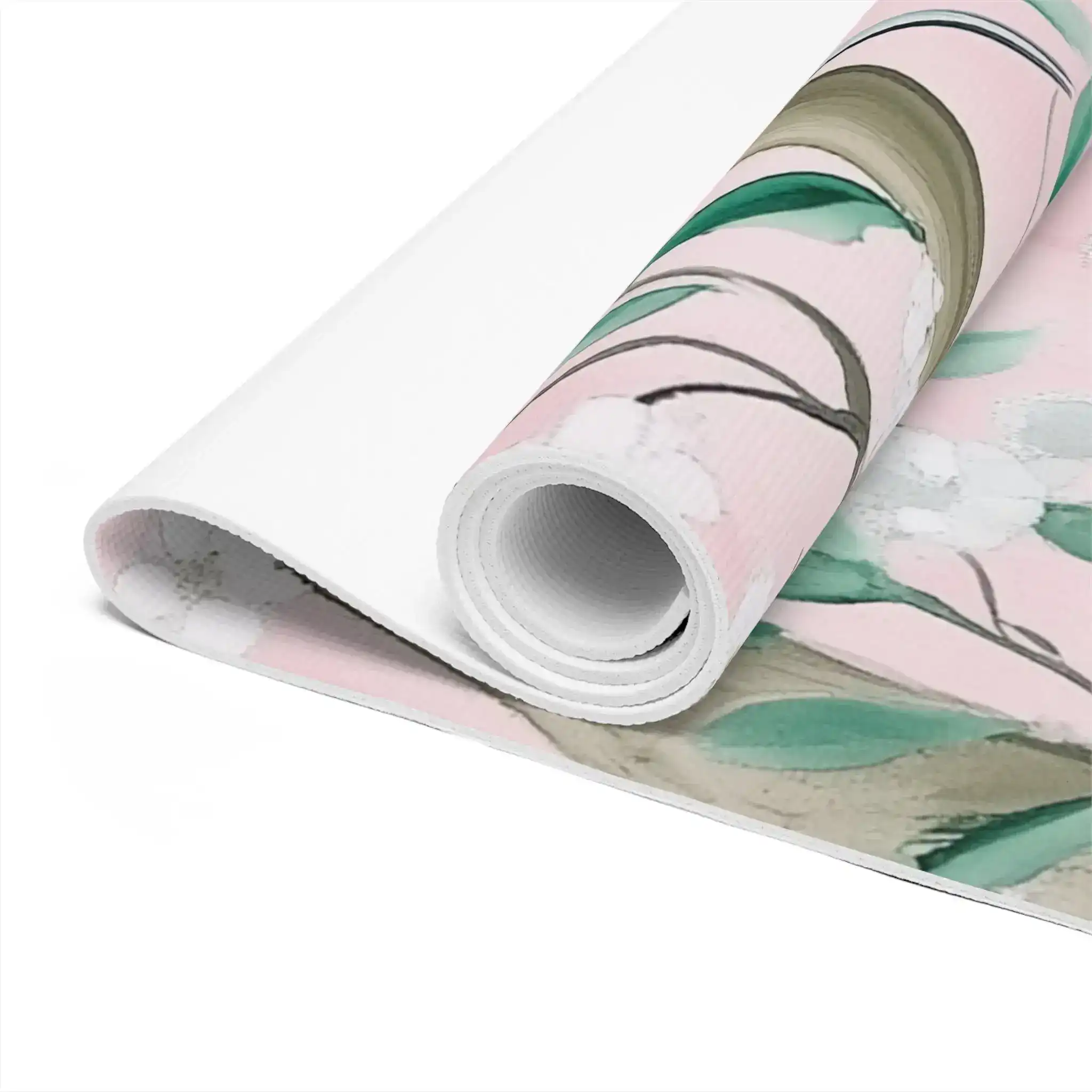 Pastel Birds on Blossom Branches Yoga Mat - Image 4