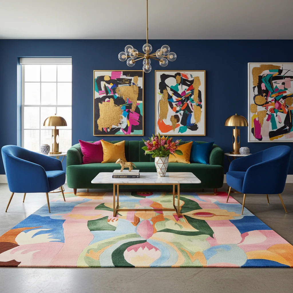 Patchwork Color Realm Hand Tufted Rug - Image 2