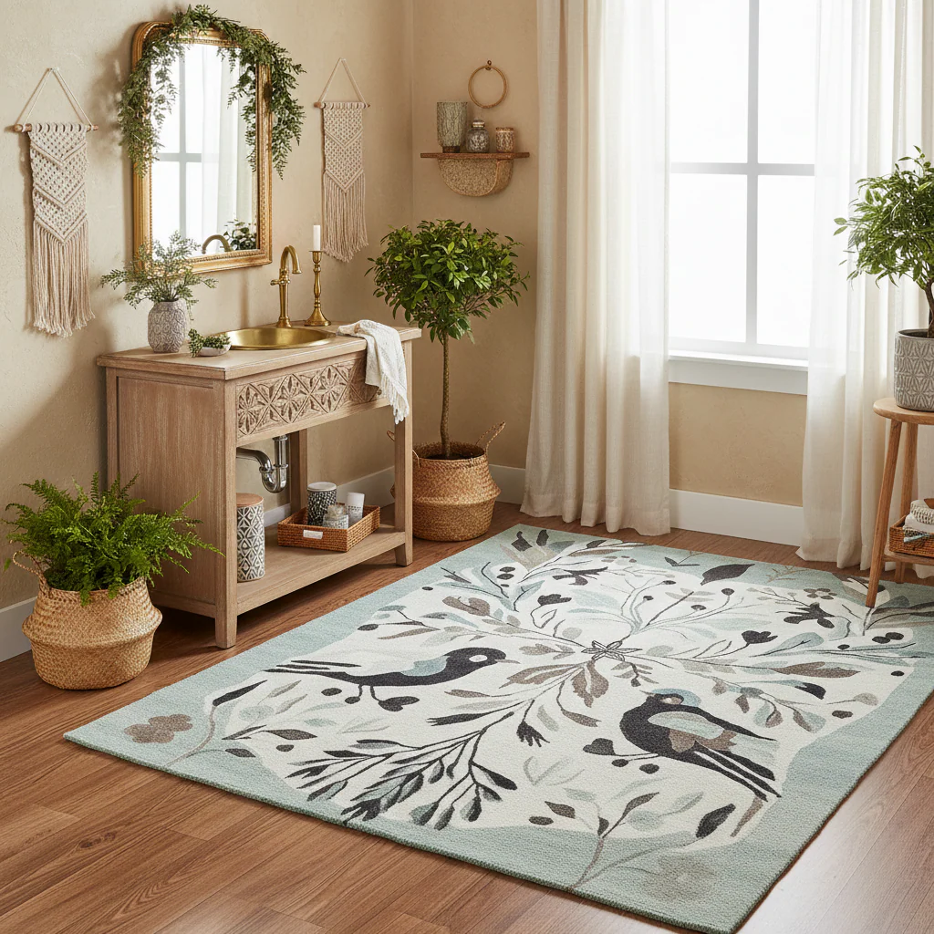 Peaceful Winter Chorus Hand Tufted Rug - Image 2
