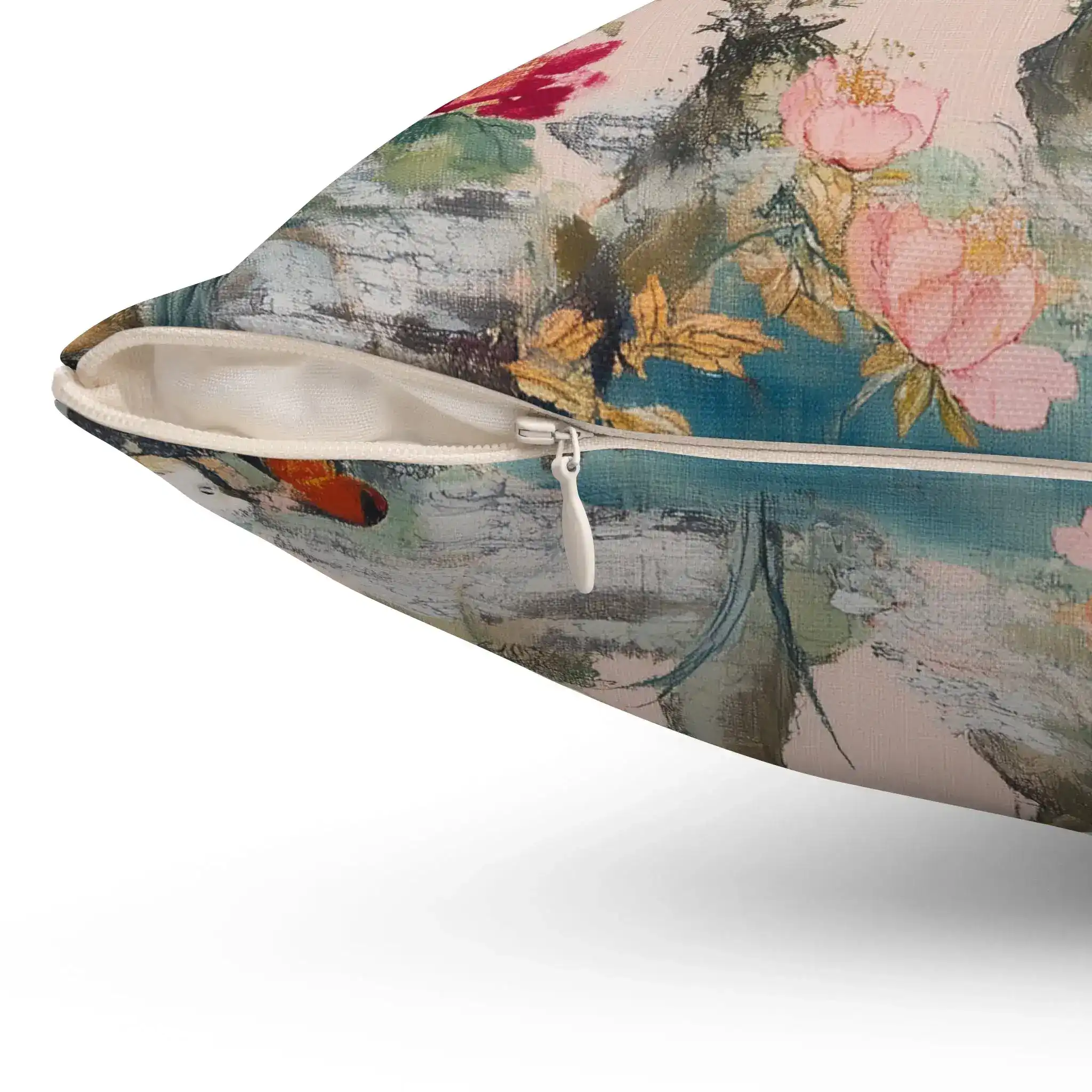 Peach Blossom Serenity Throw Pillow - Image 6
