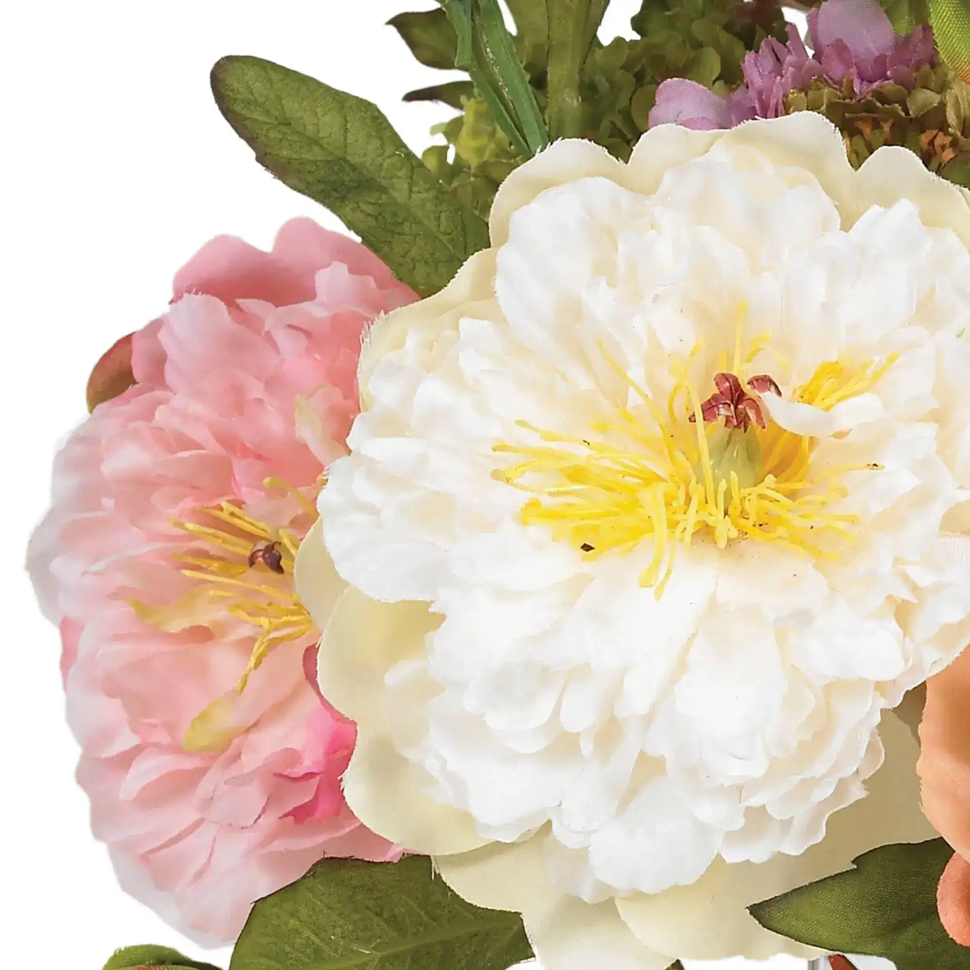 Peony Artificial Flower Arrangement in Watered Glass Vase - Image 2