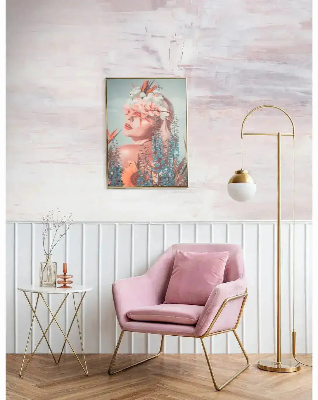 Pink Acrylic Brush Strokes Self Adhesive Decal - Image 4