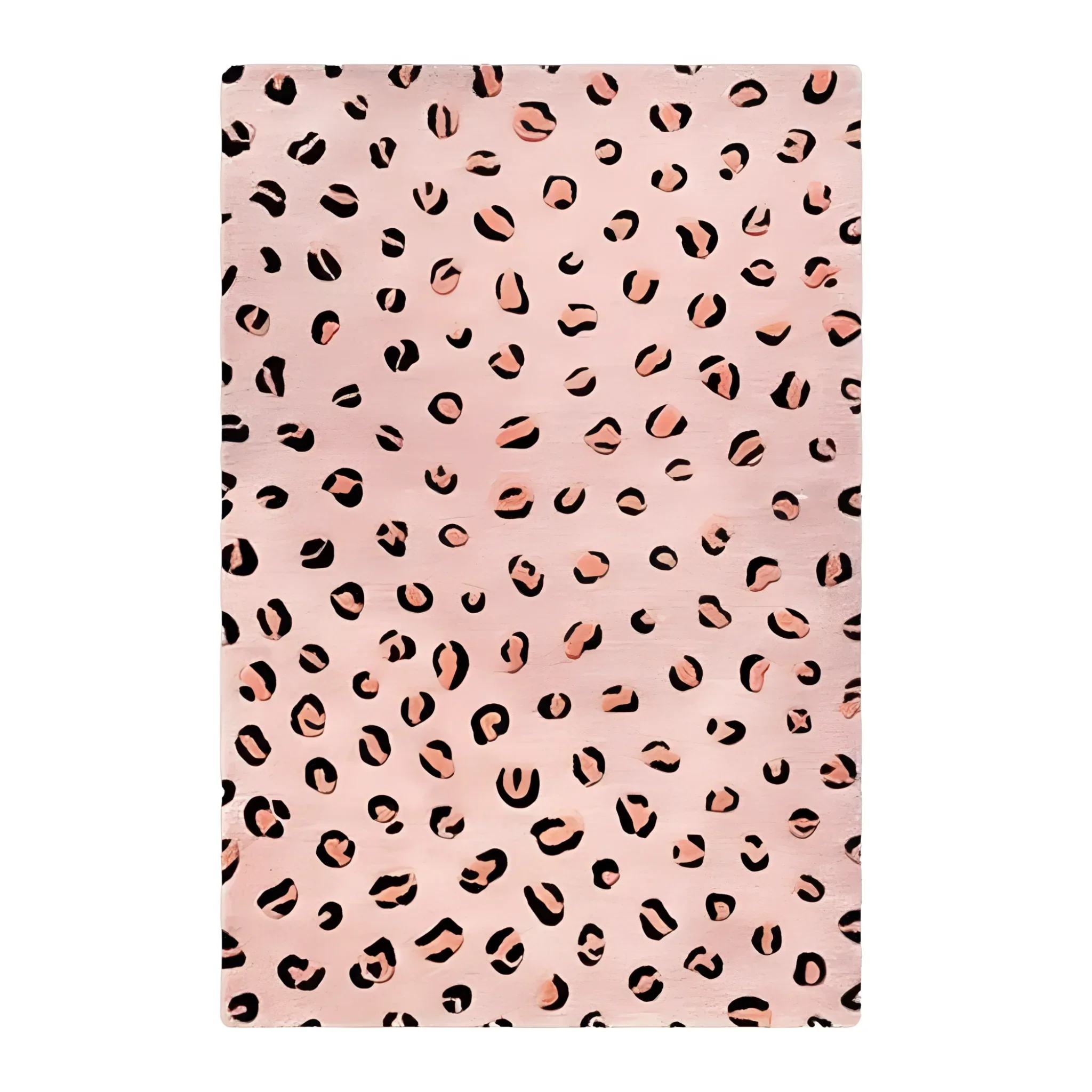 Pink and Black Leopard Print Hand Tufted Wool Rug