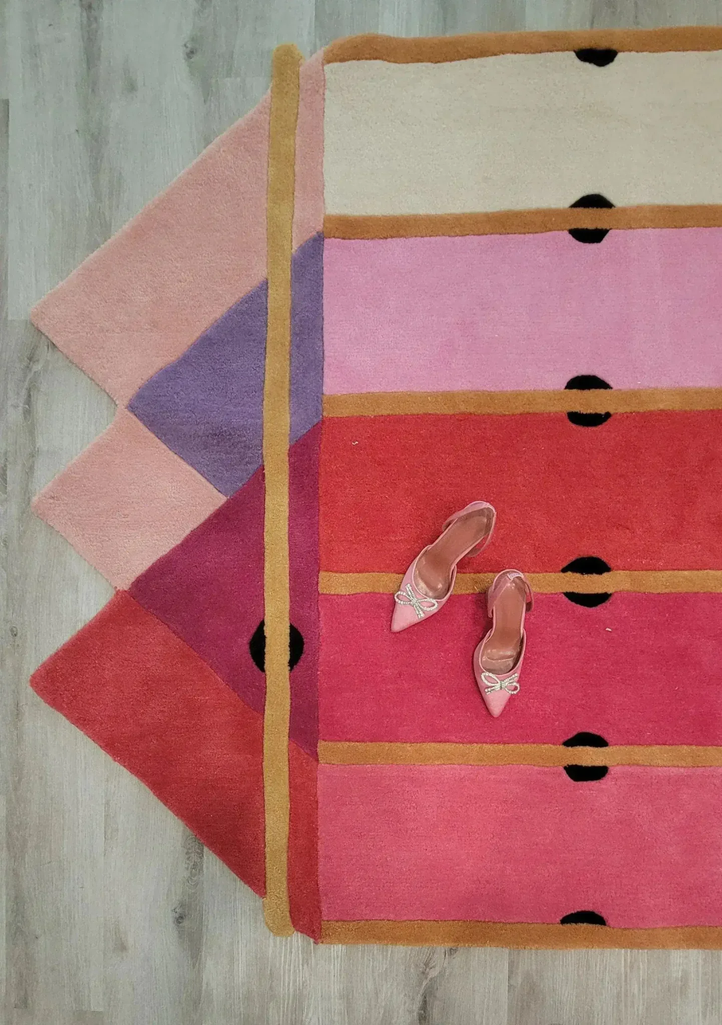 Pink Prism Geometric Hand-Tufted Wool Rug - Image 2