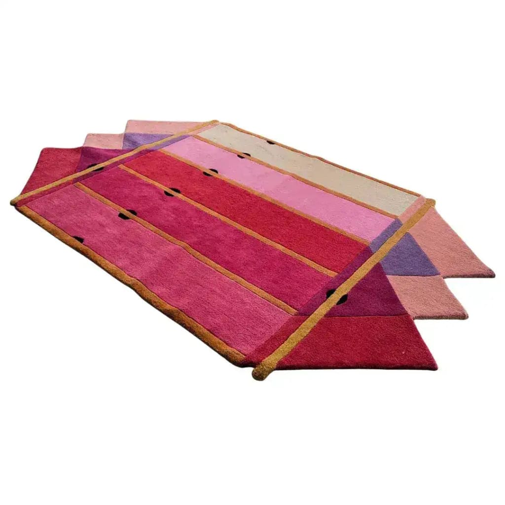 Pink Prism Geometric Hand-Tufted Wool Rug - Image 4